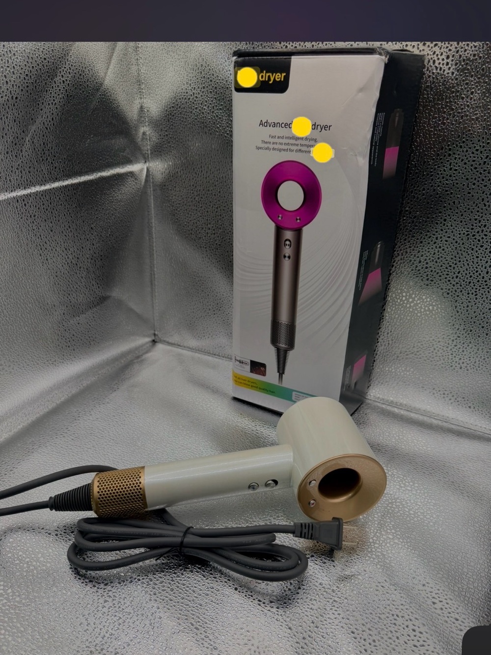 Advanced Hair Dryer — White and Gold Professional Styling Tool